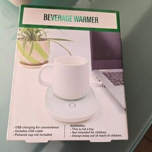 Festive Voice Beverage Warmer Unisex OS White USB Powered Coffee Tea Mug Heater